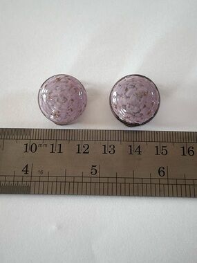 Murano Glass Made In Italy Antique VTG Clip On Earrings Purple Gold Classic
